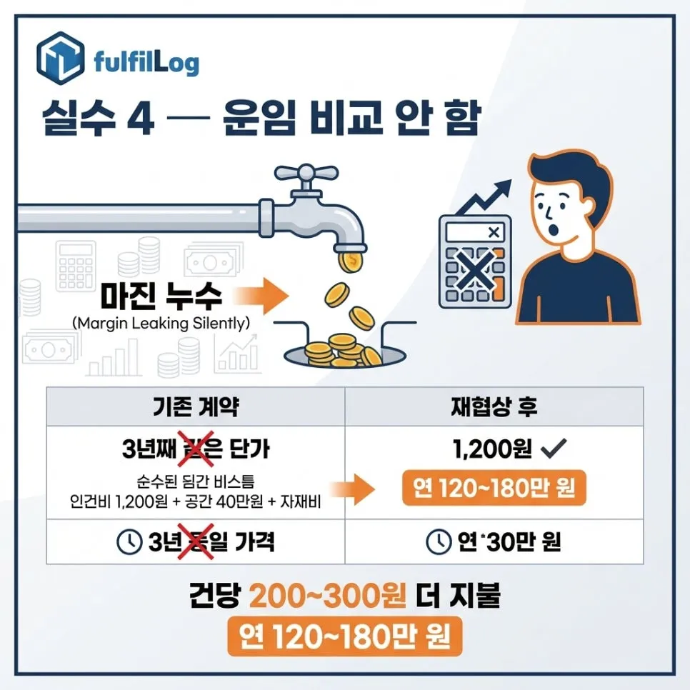 운임 비교 안 함 →마진이 새는 줄 모름 설명 이미지