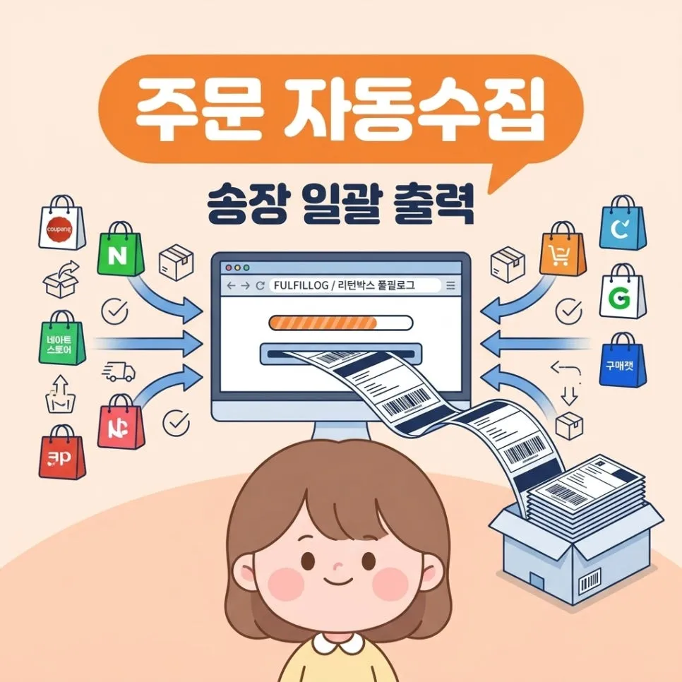 주문 수집부터 송장 출력까지 설명 이미지