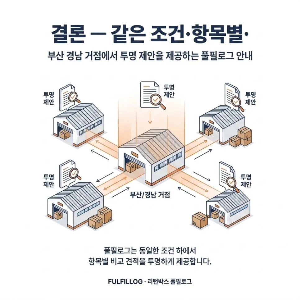 결론 — '같은 조건·항목별·내 건수'로 판단하세요 설명 이미지