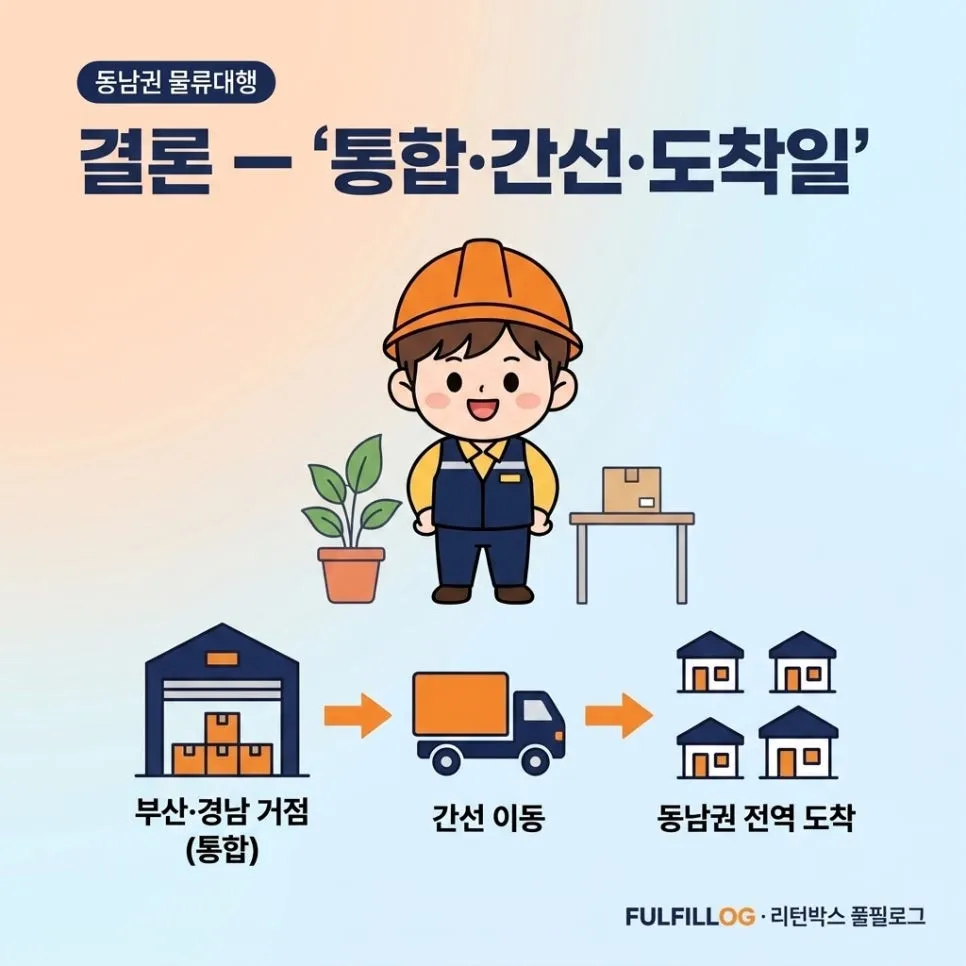 결론 — '통합·간선·도착일'로 판단하세요 설명 이미지