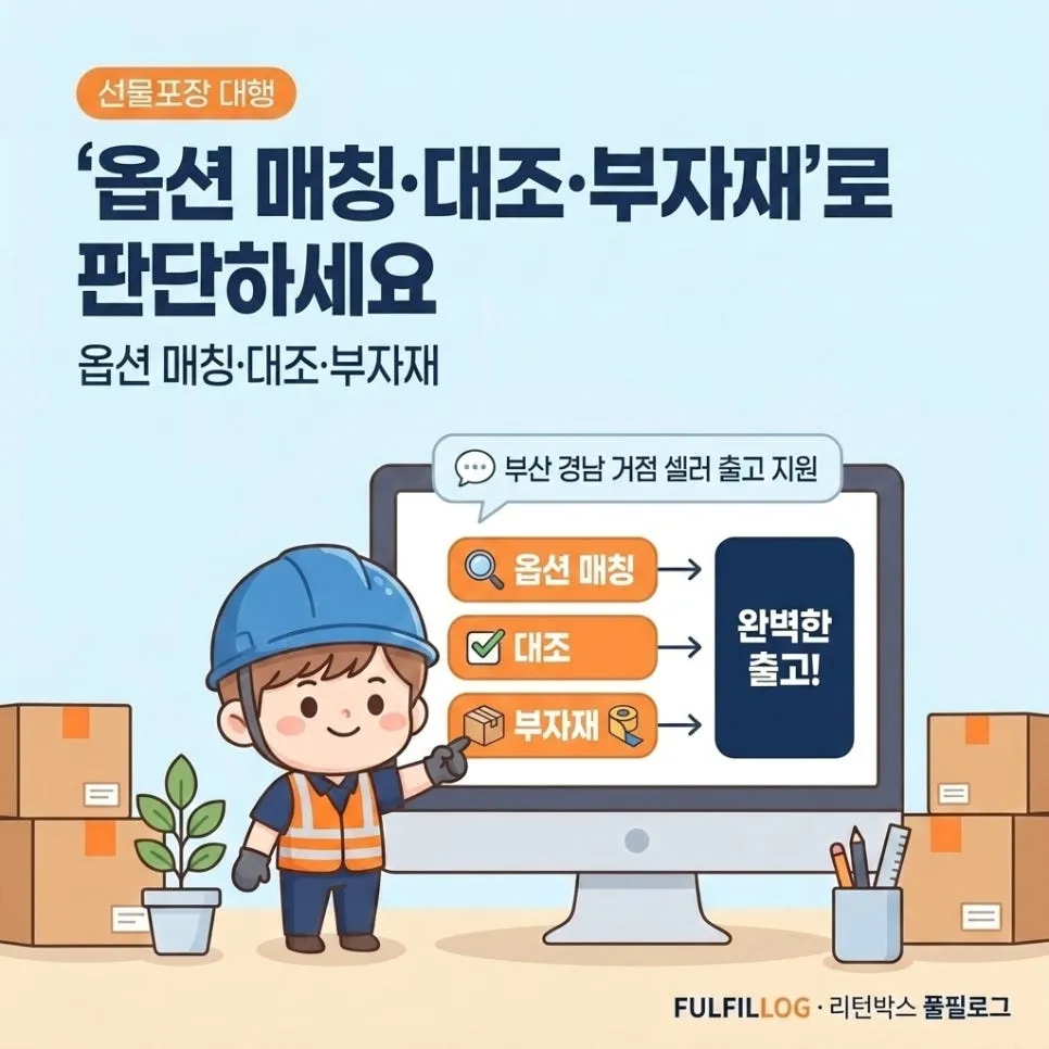 결론 — '옵션 매칭·대조·부자재'로 판단하세요 설명 이미지