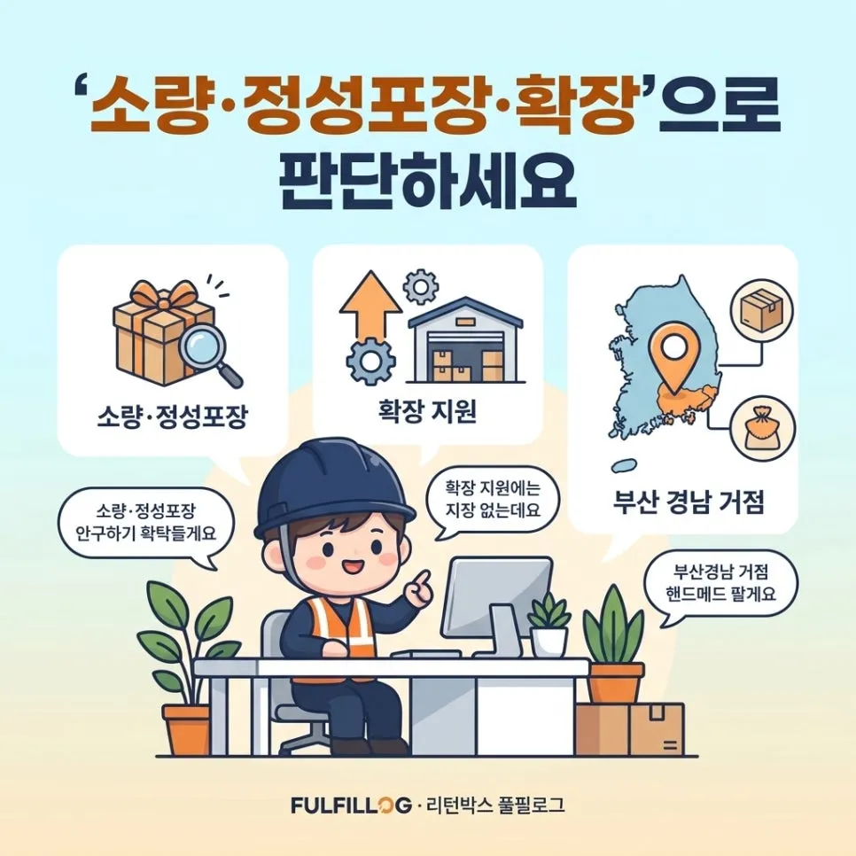 결론 — '소량·정성포장·확장'으로 판단하세요 설명 이미지