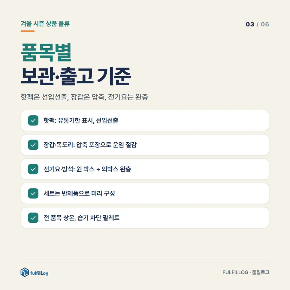 품목별 적재·출고 기준 설명 이미지