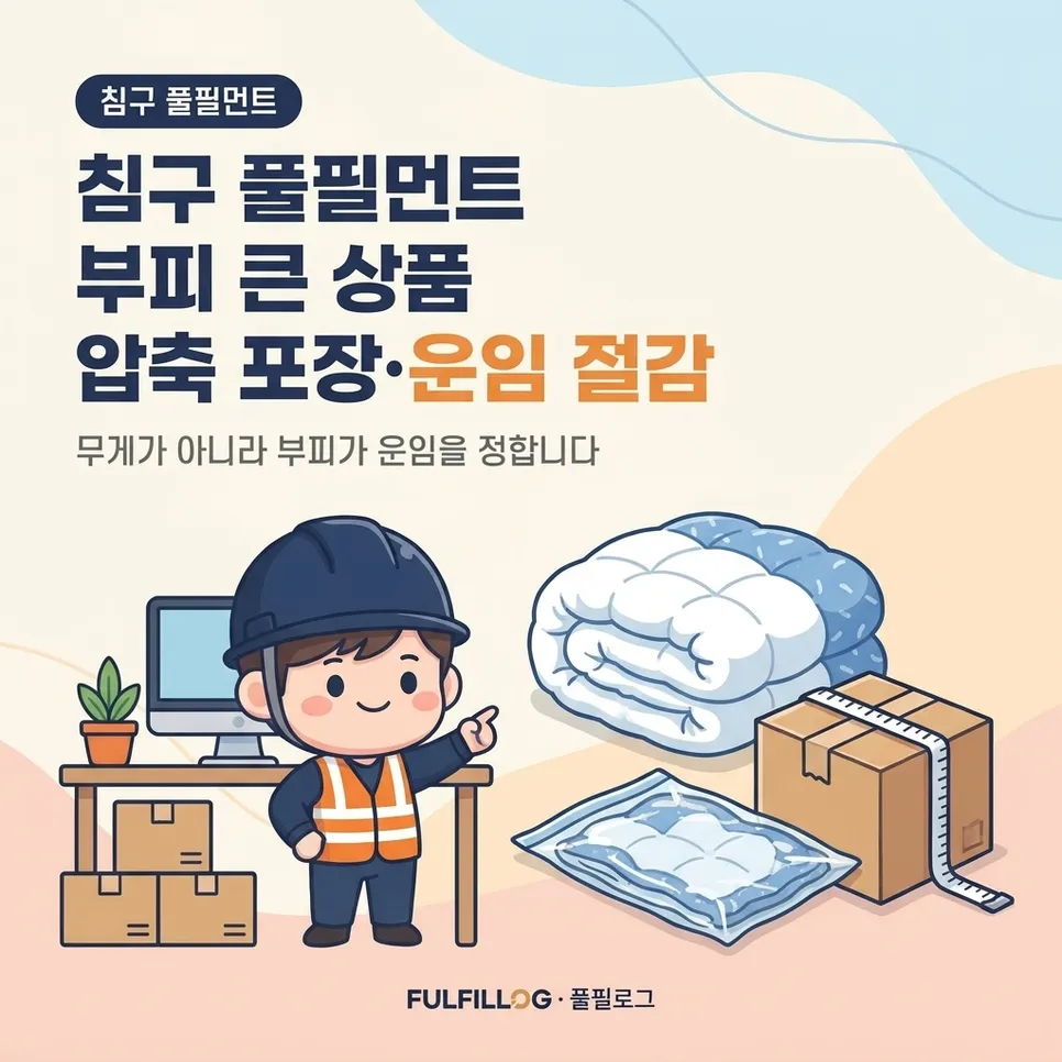 침구 풀필먼트 부피 큰 상품 압축 포장·운임 절감